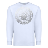 White ireland celtic knotwork design ornament wolf original celtic pullover Premium Sweatshirt - linhVisuals