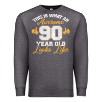 Charcoal Heather 90th birthday novelty gift awesome 90 year old t shirt Premium Sweatshirt - linhVisuals