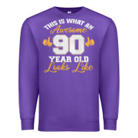 Purple 90th birthday novelty gift awesome 90 year old t shirt Premium Sweatshirt - linhVisuals