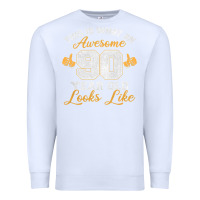 White 90th birthday novelty gift awesome 90 year old t shirt Premium Sweatshirt - linhVisuals