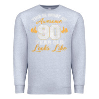 Heather Grey 90th birthday novelty gift awesome 90 year old t shirt Premium Sweatshirt - linhVisuals