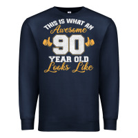 Navy 90th birthday novelty gift awesome 90 year old t shirt Premium Sweatshirt - linhVisuals
