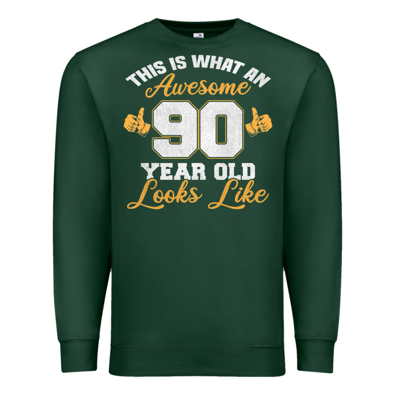90th Birthday Novelty Gift Awesome 90 Year Old T Shirt Premium Sweatshirt by linhVisuals | Teevron