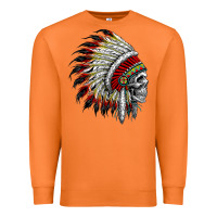 Carrot native american indian chief skull motorcycle headdress  t shirt Premium Sweatshirt - linhVisuals