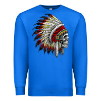 True Royal native american indian chief skull motorcycle headdress  t shirt Premium Sweatshirt - linhVisuals