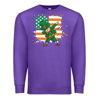 Purple dabbing leprechaun irish american flag Premium Sweatshirt - linhVisuals
