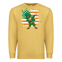 Antique Gold dabbing leprechaun irish american flag Premium Sweatshirt - linhVisuals