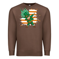 Chestnut dabbing leprechaun irish american flag Premium Sweatshirt - linhVisuals