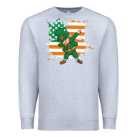 Heather Grey dabbing leprechaun irish american flag Premium Sweatshirt - linhVisuals