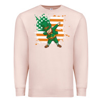 Pale Pink dabbing leprechaun irish american flag Premium Sweatshirt - linhVisuals