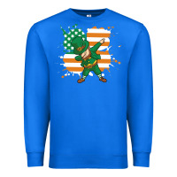 True Royal dabbing leprechaun irish american flag Premium Sweatshirt - linhVisuals