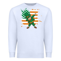 White dabbing leprechaun irish american flag Premium Sweatshirt - linhVisuals