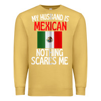 Antique Gold my husband is mexican nothing scares me funny husband zip hoodie Premium Sweatshirt - linhVisuals