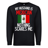 Black my husband is mexican nothing scares me funny husband zip hoodie Premium Sweatshirt - linhVisuals