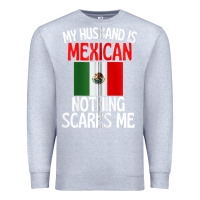 Heather Grey my husband is mexican nothing scares me funny husband zip hoodie Premium Sweatshirt - linhVisuals