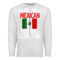 Oatmeal Heather my husband is mexican nothing scares me funny husband zip hoodie Premium Sweatshirt - linhVisuals