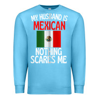 Ocean Blue my husband is mexican nothing scares me funny husband zip hoodie Premium Sweatshirt - linhVisuals