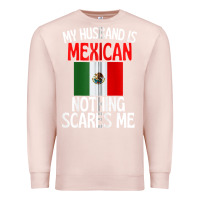Pale Pink my husband is mexican nothing scares me funny husband zip hoodie Premium Sweatshirt - linhVisuals