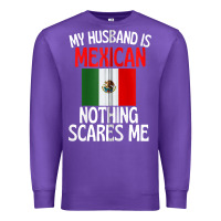 Purple my husband is mexican nothing scares me funny husband zip hoodie Premium Sweatshirt - linhVisuals
