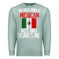 Seafoam my husband is mexican nothing scares me funny husband zip hoodie Premium Sweatshirt - linhVisuals