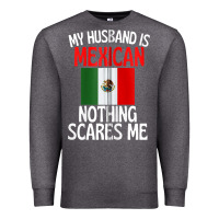 Charcoal Heather my husband is mexican nothing scares me funny husband zip hoodie Premium Sweatshirt - linhVisuals