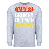Heather Grey funny danger grumpy old man sarcastic saying, retirement t shirt Premium Sweatshirt - linhVisuals