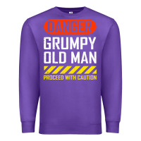 Purple funny danger grumpy old man sarcastic saying, retirement t shirt Premium Sweatshirt - linhVisuals