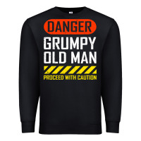 Black funny danger grumpy old man sarcastic saying, retirement t shirt Premium Sweatshirt - linhVisuals