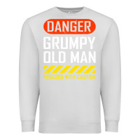 Dove Grey funny danger grumpy old man sarcastic saying, retirement t shirt Premium Sweatshirt - linhVisuals