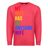 Cardinal my wife has an awesome wife funny lesbian wedding gift t shirt Premium Sweatshirt - linhVisuals
