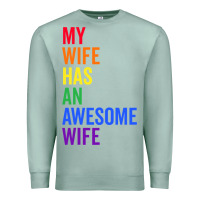 Seafoam my wife has an awesome wife funny lesbian wedding gift t shirt Premium Sweatshirt - linhVisuals