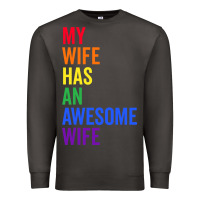 Smoke my wife has an awesome wife funny lesbian wedding gift t shirt Premium Sweatshirt - linhVisuals