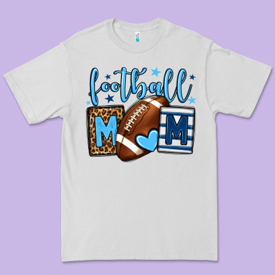Football Mom Blue Team Color  Mother's Day Premium Tee Designed By Howdyjamesfarm