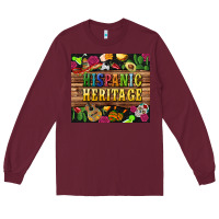 Burgundy hispanic heritage tumbler Long Sleeve Tee - BundleAndBundleShop