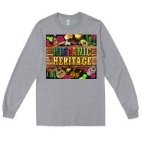 Heather Grey hispanic heritage tumbler Long Sleeve Tee - BundleAndBundleShop
