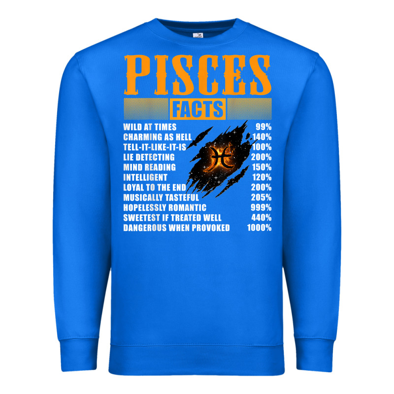 Pisces Facts T Shirt Pisces Birthday Gifts Premium Sweatshirt by linhVisuals | Teevron