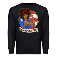 Black puerto rican girl strong t shirt puerto rico pride boricua Premium Sweatshirt - linhVisuals