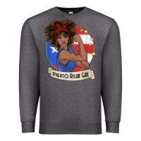 Charcoal Heather puerto rican girl strong t shirt puerto rico pride boricua Premium Sweatshirt - linhVisuals