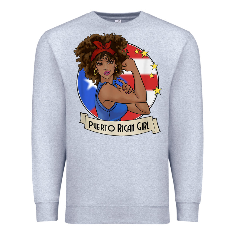 Puerto Rican Girl Strong T Shirt Puerto Rico Pride Boricua Premium Sweatshirt by linhVisuals | Teevron