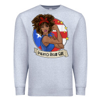 Heather Grey puerto rican girl strong t shirt puerto rico pride boricua Premium Sweatshirt - linhVisuals