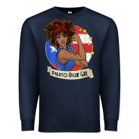 Navy puerto rican girl strong t shirt puerto rico pride boricua Premium Sweatshirt - linhVisuals