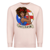 Pale Pink puerto rican girl strong t shirt puerto rico pride boricua Premium Sweatshirt - linhVisuals