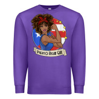 Purple puerto rican girl strong t shirt puerto rico pride boricua Premium Sweatshirt - linhVisuals