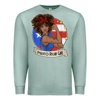 Seafoam puerto rican girl strong t shirt puerto rico pride boricua Premium Sweatshirt - linhVisuals