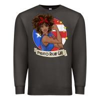 Smoke puerto rican girl strong t shirt puerto rico pride boricua Premium Sweatshirt - linhVisuals