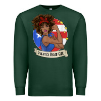 Sports Green puerto rican girl strong t shirt puerto rico pride boricua Premium Sweatshirt - linhVisuals
