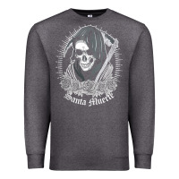 Charcoal Heather santa muerte female deity mexican satanic dead sugar skull tank top Premium Sweatshirt - linhVisuals