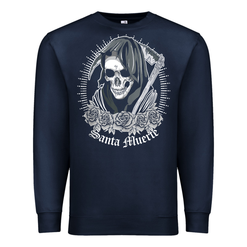 Santa Muerte Female Deity Mexican Satanic Dead Sugar Skull Tank Top Premium Sweatshirt by linhVisuals | Teevron