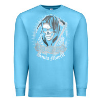Ocean Blue santa muerte female deity mexican satanic dead sugar skull tank top Premium Sweatshirt - linhVisuals