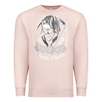 Pale Pink santa muerte female deity mexican satanic dead sugar skull tank top Premium Sweatshirt - linhVisuals